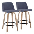 Toriano - Contemporary Fixed-Height Counter Stool & Swivel With Round Footrest (Set of 2) - Furniture Home Direct