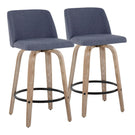 Toriano - Contemporary Fixed-Height Counter Stool & Swivel With Round Footrest (Set of 2) - Furniture Home Direct