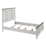 Queen Bed Set Wood Shiplap Panel Antique White Gray - Furniture Home Direct