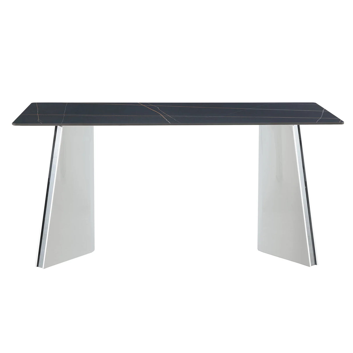 Dining Table Marble Pattern Slab With Butterfly Legs Black - Furniture Home Direct