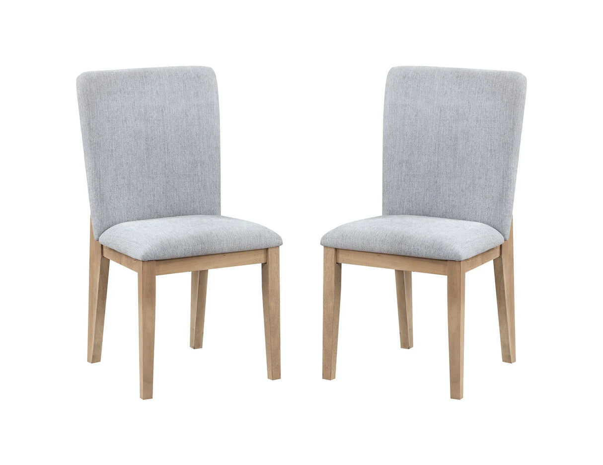 Caspian - Linen And Oak Finish Dining Chair (Set of 2) - Gray - Furniture Home Direct