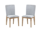 Caspian - Linen And Oak Finish Dining Chair (Set of 2) - Gray - Furniture Home Direct