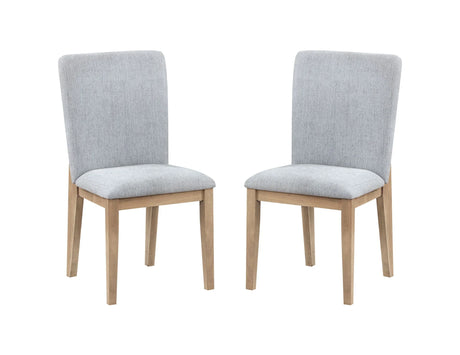 Caspian - Linen And Oak Finish Dining Chair (Set of 2) - Gray - Furniture Home Direct