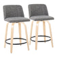 Toriano - Contemporary, Fixed Height Counter Stool With Swivel And Round Footrest (Set of 2) - Furniture Home Direct
