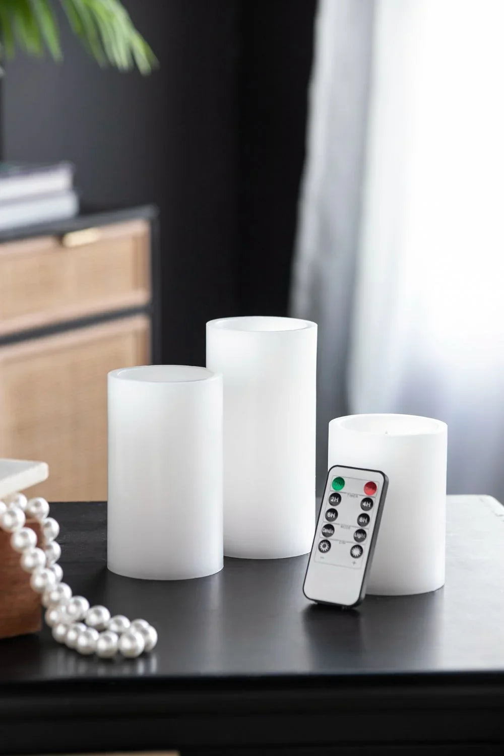 LED Candles With Remote Timer (Set of 3) - White - Furniture Home Direct