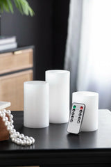 LED Candles With Remote Timer (Set of 3) - White - Furniture Home Direct