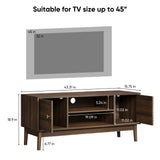 Mid Century Modern TV Stand Entertainment Center With Storage - Walnut - Furniture Home Direct