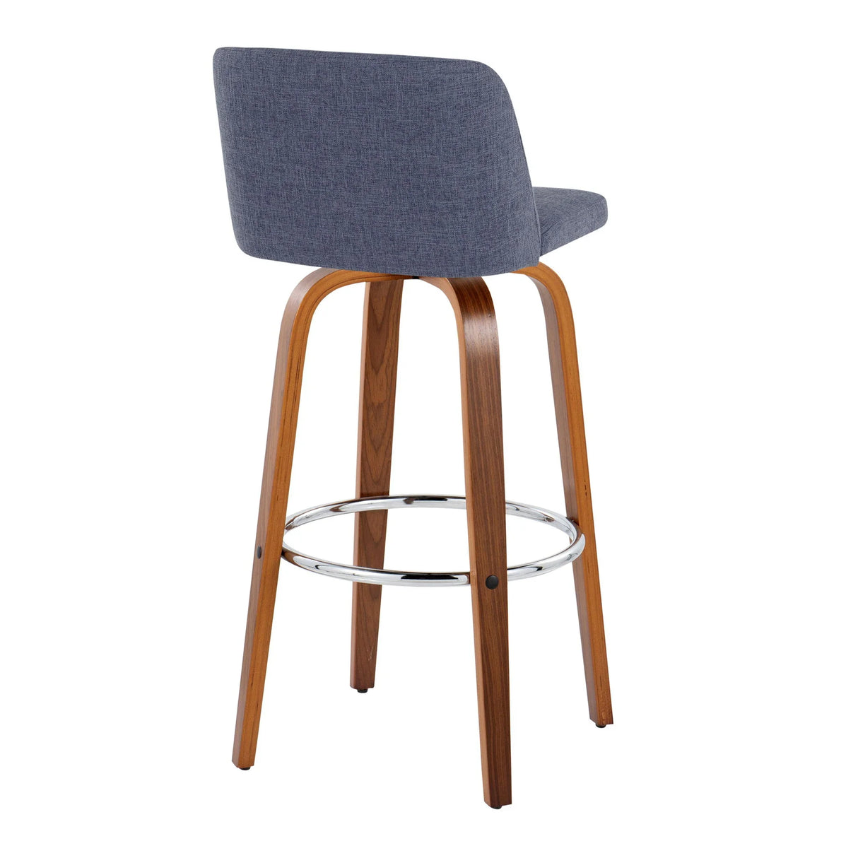 Toriano - Mid Century Modern Fixed Height, Barstool With Swivel With Round Footrest (Set of 2) - Furniture Home Direct