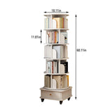 Rotating Bookshelf With Wheels And Drawer, 360° Spinning Design, Space Saving Storage - Furniture Home Direct