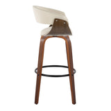 Vintage Mod - Mid Century Modern Fixed Height Barstool With Swivel & Round Footrest (Set of 2) - Furniture Home Direct