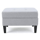Ottoman With Birch Wood Legs And Cushioned Top For Comfort