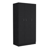 Wardrobe Armoire With 3 Doors And 2 Inner Drawers, 3 Doors - Black - Furniture Home Direct