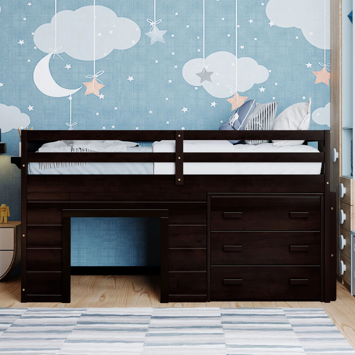 Loft Bed With Cabinet And Shelf - Furniture Home Direct