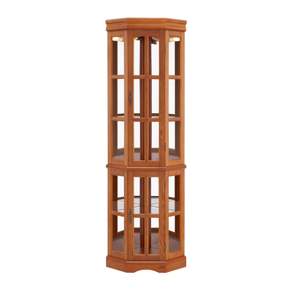 Corner Curio Cabinet With 5 Shelves And Lighting System (E26 Light Bulb Not Included) - Furniture Home Direct