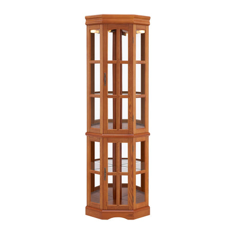 Corner Curio Cabinet With 5 Shelves And Lighting System (E26 Light Bulb Not Included) - Furniture Home Direct