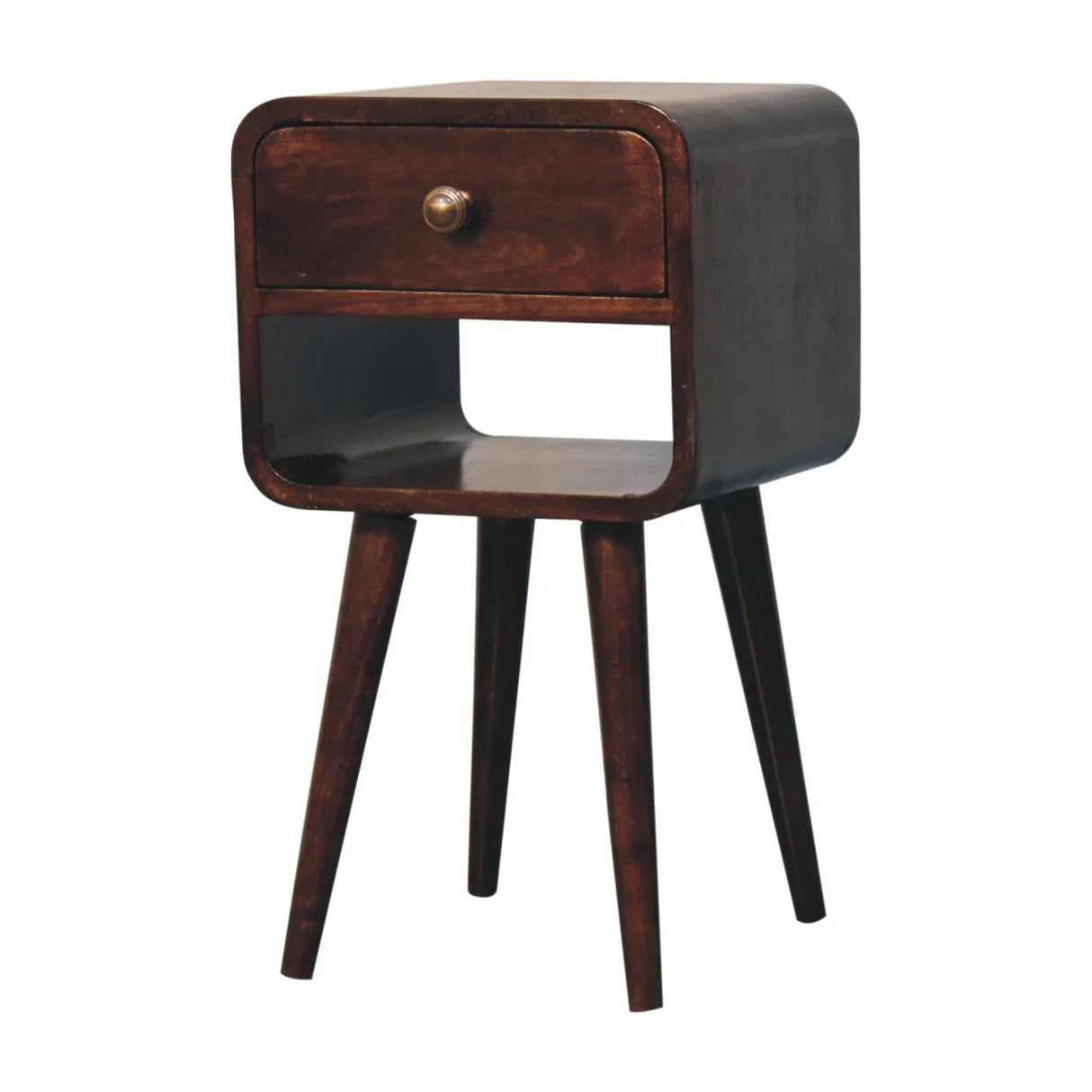 Mini California Curved Nightstand Wth Lower Slot - Furniture Home Direct