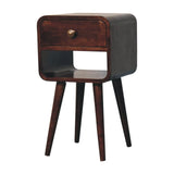 Mini California Curved Nightstand Wth Lower Slot - Furniture Home Direct