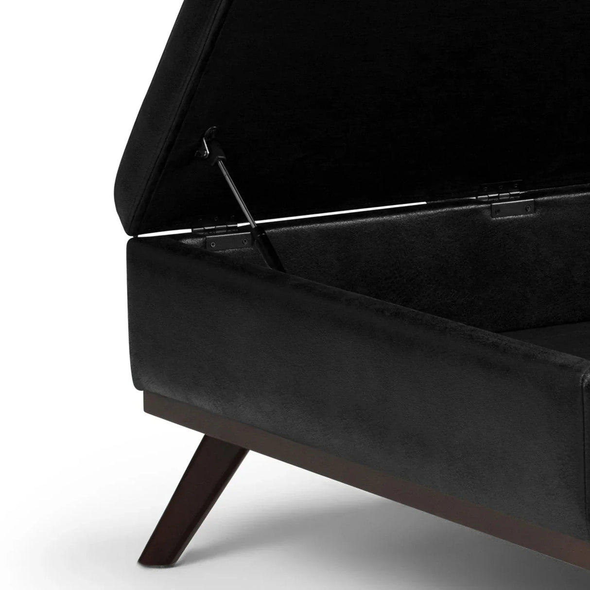 Owen - Square Coffee Table Storage Ottoman - Distressed Black - Furniture Home Direct
