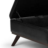 Owen - Square Coffee Table Storage Ottoman - Distressed Black - Furniture Home Direct
