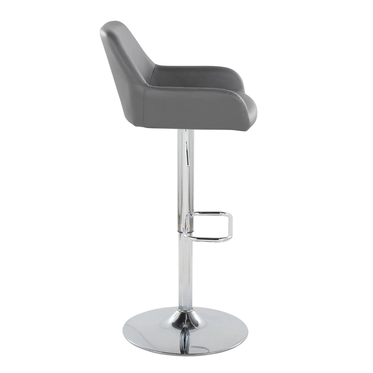 Daniella - Contemporary Adjustable Barstool With Swivel With Rounded Rectangle Footrest (Set of 2) - Furniture Home Direct
