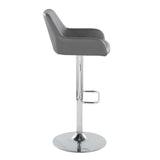 Daniella - Contemporary Adjustable Barstool With Swivel With Rounded Rectangle Footrest (Set of 2) - Furniture Home Direct
