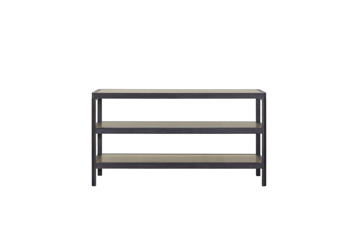 Console Table With Metal Insets - Black - Furniture Home Direct