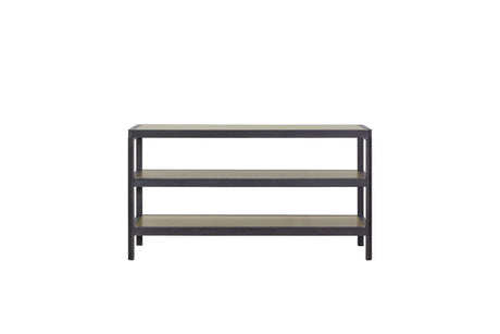 Console Table With Metal Insets - Black - Furniture Home Direct