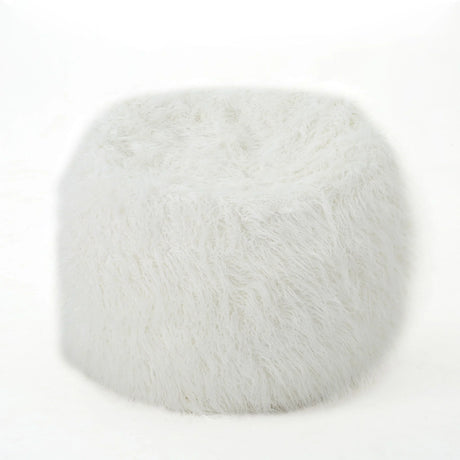 Mahin - Rounded 5 Foot Bean Bag Cozy Modern Design - White - Furniture Home Direct