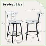 Counter Height Chairs Padded Seat Black Metal Frame White - Furniture Home Direct