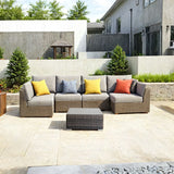 Square Coffee Table With Rustproof Frame And Clear Top - Brown Mix - Furniture Home Direct