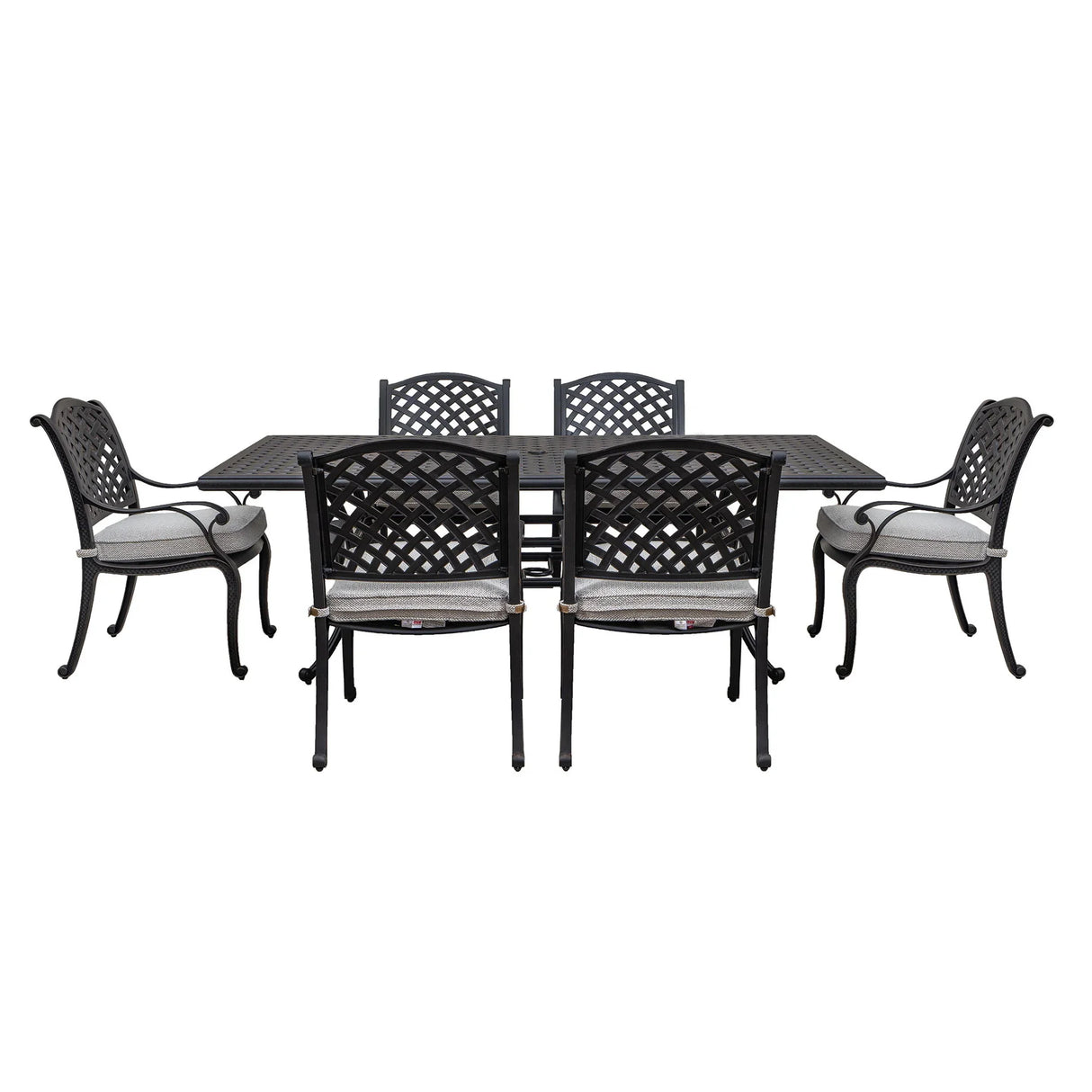 Stylish Outdoor 7 Piece Aluminum Dining Set With Cushion - Furniture Home Direct