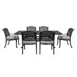 Stylish Outdoor 7 Piece Aluminum Dining Set With Cushion - Furniture Home Direct