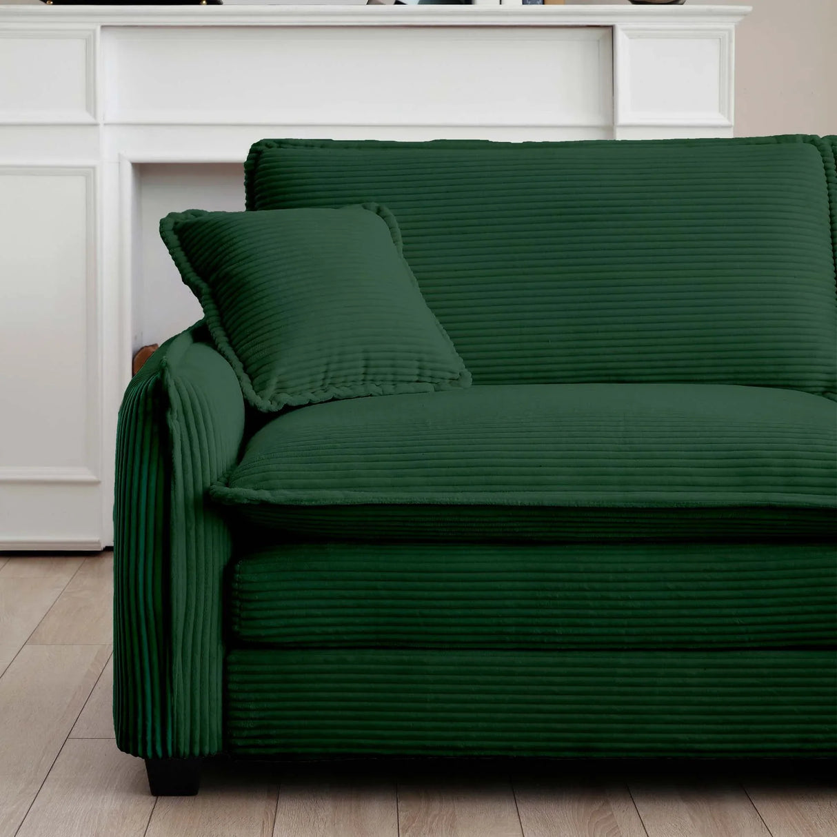 Loveseat and Chair Set - Green Corduroy - Furniture Home Direct