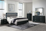 Queen Bed Set With Dresser Mirror Chest Nightstand Black - Furniture Home Direct
