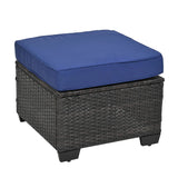 4 Piece Rattan Outdoor Patio Set - Blue - Furniture Home Direct