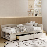 L Shaped Upholstered Platform Bed With Storage And Drawers - Furniture Home Direct