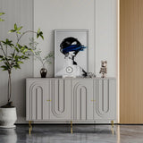 Modern Lacquered 4 Door Cabinet Sideboard Buffet Server Cabinet Storage Cabinet, For Living Room, Entryway, Hallway, Office, Kitchen And Dining Room - Furniture Home Direct