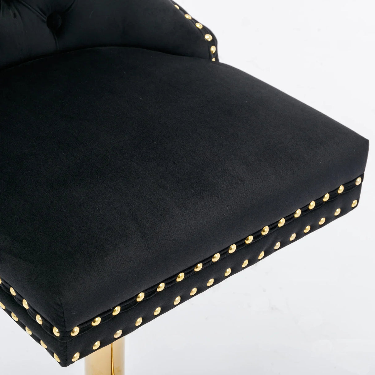 Bar Stools Velvet Upholstered Swivel With Backs Black - Furniture Home Direct