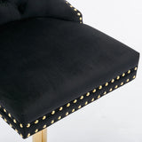 Bar Stools Velvet Upholstered Swivel With Backs Black - Furniture Home Direct