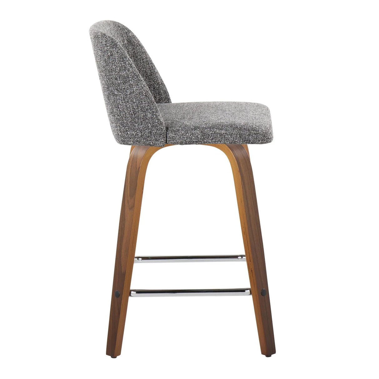 Toriano - Mid Century Modern Fixed Height Counter Stool With Swivel And Square Footrest (Set of 2) - Furniture Home Direct