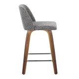 Toriano - Mid Century Modern Fixed Height Counter Stool With Swivel And Square Footrest (Set of 2) - Furniture Home Direct