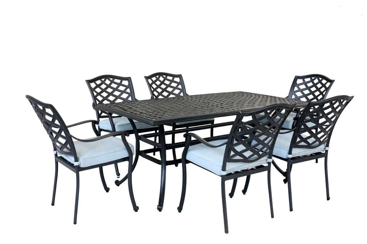 Aluminum Rectangular Dining Set - Furniture Home Direct