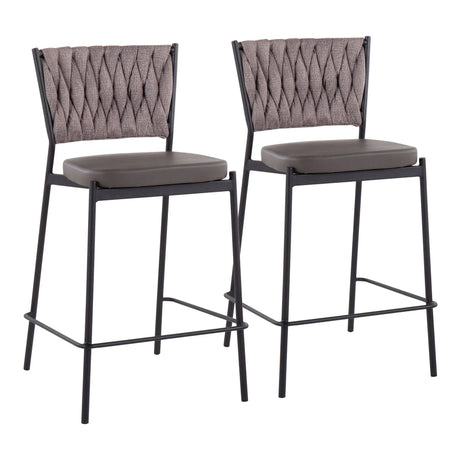 Tania - Braided Contemporary Counter Stool (Set of 2) - Furniture Home Direct