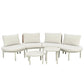 6 Piece Patio Set, Half Moon Outdoor Sectional Sofa With 2 High Low Coffee Tables, 4 Pillows & Cushions - Furniture Home Direct