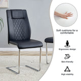 Dining Set Marble Table With Black Upholstered Chairs White - Furniture Home Direct