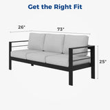 Aluminum Outdoor Sofa - Light Gray - Furniture Home Direct