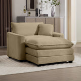 Classic Modern Comfortable Single Chair Deep Seat Sofa With Footstool - Furniture Home Direct