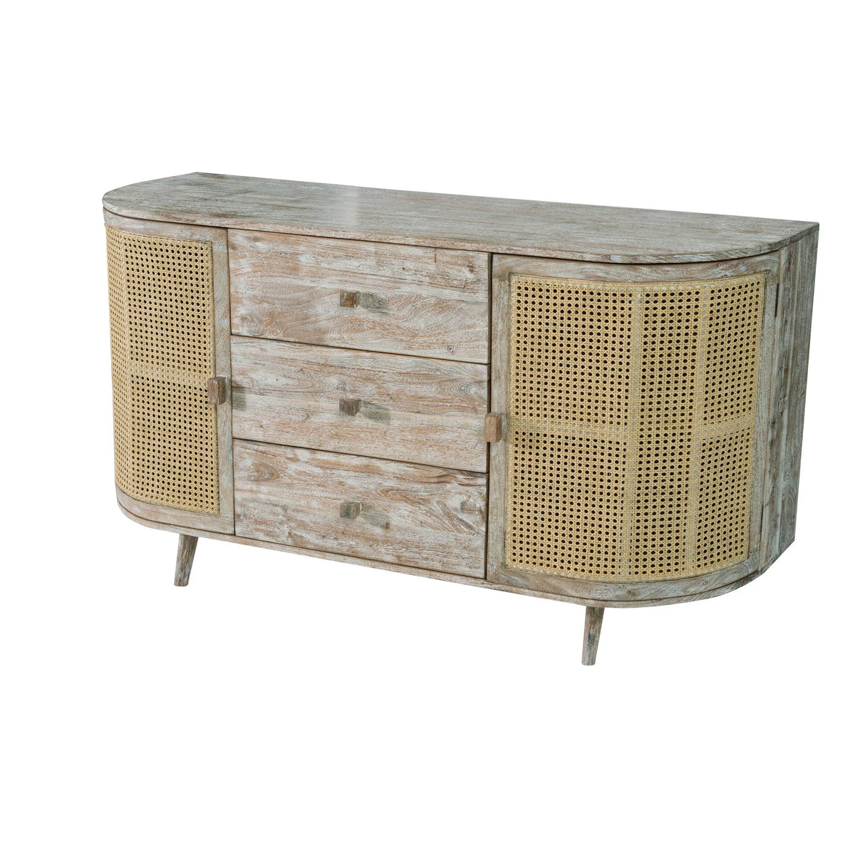 TV Console With Cane Doors - Multicolor - Furniture Home Direct