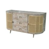 TV Console With Cane Doors - Multicolor - Furniture Home Direct