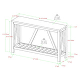 Farmhouse A Frame Entry Table With Lower Shelf - Furniture Home Direct
